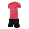 Men Soccer Jersey Sets Football Shorts Sleeve Shorts Suit Breathable Tracksuit Rose